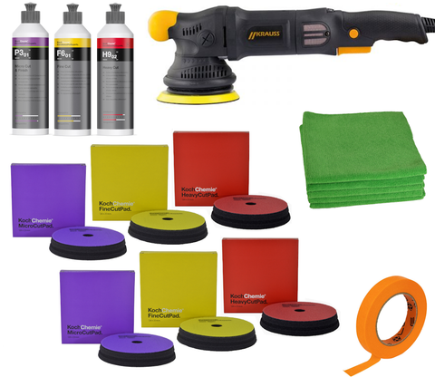 Krauss Tools -  S15 Shinemaster Auto Polier Set mit viel Zubehör mit Koch Chemie Polierpads