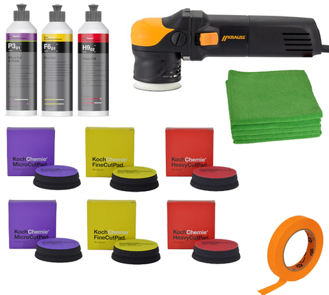 Krauss Tools - Shinemaster S75 Mini Auto Polierer mit Koch Chemie Pads 75mm