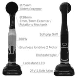 Liquid Elements - A2500 Pro Akku Poliermaschine - 38mm bis 75mm - 360 Watt