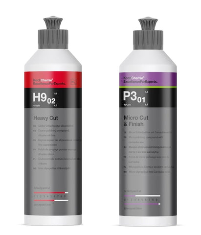 Heavy Cut + Finish Politurset - Koch Chemie H9.02 250ml mit P3.01 250ml - ADVANTUSE - Autopflegeshop