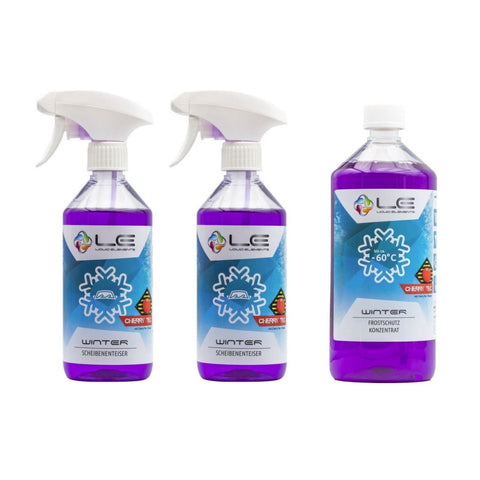 Liquid Elements - Winter Care Paket - 2x Scheibenenteiser 1x Wischwasserfrostschutz - ADVANTUSE - Autopflegeshop