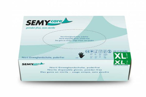 Semy Care - Einmalhandschuhe Nitril - Größe XL schwarz - 100 Stk. (1 Box) - ADVANTUSE - Autopflegeshop
